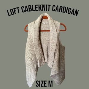 LOFT cableknit cardigan. Medium. Like new
